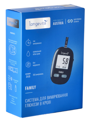 Глюкометр Longevita Family Система для измерения глюкозы в крови ГЛLongevita Family фото