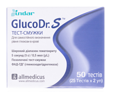Тест-полоски GlucoDr S (50 шт) тестглюкодрS50 фото