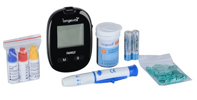 Глюкометр Longevita Family Система для вимірювання глюкози в крові + Тест смужки 100шт(2*50шт) Longevita Family фото