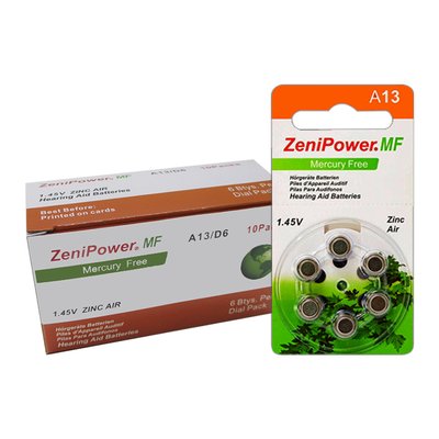 Батарейка воздушно-цинковая  ZeniPower A13 Pack (6 шт.) батА13 фото