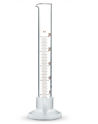 Цилиндр мерный стеклянный с носиком и подставкой из пластмассы, 25 мл ЦиліндрСкло25мл фото